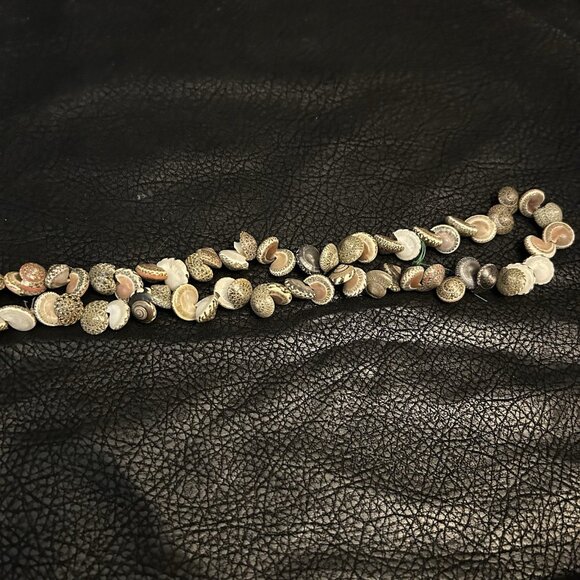 Natural Small Button Swirl Seashell Sea Shell Necklace Gray Pink No Clasp Sz 17" - Picture 7 of 7